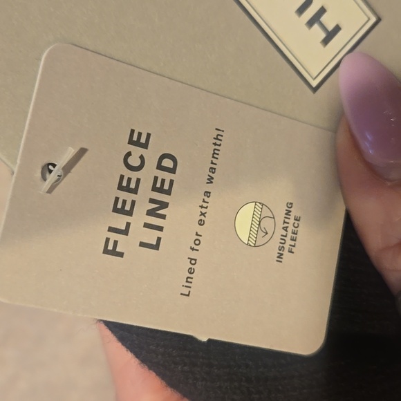 New Hunter Black Unisex Fleece Lined Beanie - Picture 3 of 10